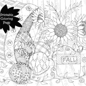 Coloring Page - Printable Coloring Page - September Coloring - Fall Coloring Page - Download - Adult Coloring Page - Kids Coloring Pages