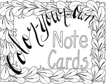 Color Your Own Note Cards - Pack of 5 With Envelopes