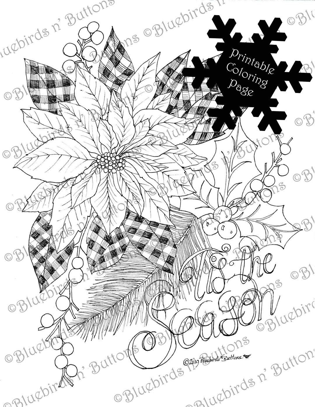 Coloring Page - Printable Coloring Page - December Coloring - Holiday ...