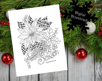 Printable Color-Your-Own Holiday Note Cards - Blank Greeting Cards - Digital Download
