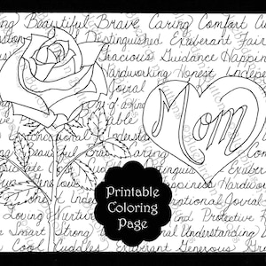 Coloring Page - Printable Coloring Page - May Coloring - Mother&#39;s Day Coloring Page - Download - Adult Coloring Page - Kids Coloring Pages