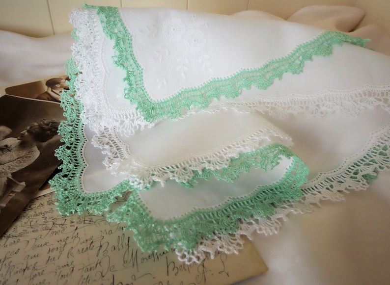 White Crocheted Handkerchief.