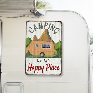 Camping Sign, Camping is my Happy Place, Camping Gift, Cabin Decor, Cabin Lodge Sign, RV Sign, Camper Decor, National Park 108122001086