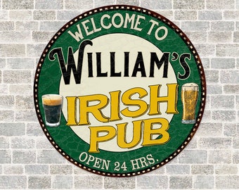 Personalized Irish Pub Sign, Irish Gifts, Gift For Him, Gift For Her, Home Bar Gifts, Home Bar Decor, Irish Decor, Man Cave Sign, Pub Sign