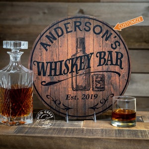 Personalized Whiskey Bar Sign Wood Signs Pub Bar Man Cave Wall Décor Speakeasy Home Bar Grill Accessories Custom Sign Gift B3-00140051001