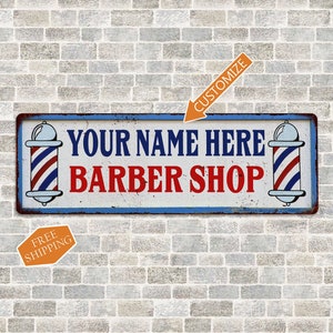 Personalized Barber Shop Sign, Custom Barber Sign, Hair Cut Sign, Hair Dresser, Barber Shop Decor, Barber Pole 106180031001