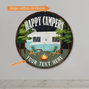 Personalized Happy Campers Sign, Gifts For Family, Gifts For Him, Gifts For Her, Happy Camper, Camping Signs, Camping Signs Metal