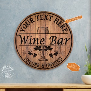 Personalized Wine Bar Sign Wood Sign Home Bar Wine Cellar Decor Bar Lounge Accessories Wine Lover Custom Gift B3-00140054001