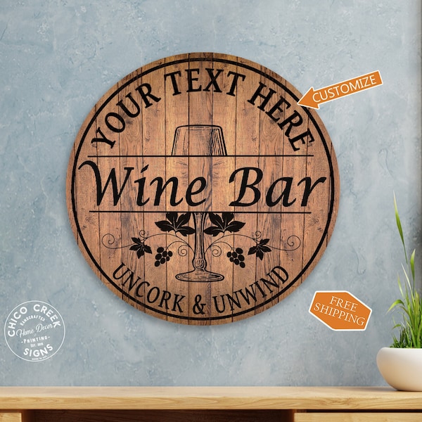 Personalized Wine Bar Sign Wood Sign Home Bar Wine Cellar Decor Bar Lounge Accessories Wine Lover Custom Gift B3-00140054001