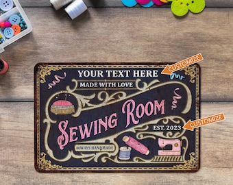 Custom Sewing Room Sign, Craft Room Decor, Sewing Wall Art, Seamstress Gifts, Gift For Her, Gift For Grandma, Sewing Room Decor