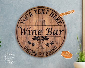 Personalized Wine Bar Sign Wood Sign Home Bar Wine Cellar Decor Bar Lounge Accessories Wine Lover Custom Gift B3-00140054001