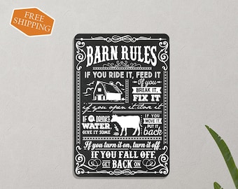 Barn Rules Sign, Farmhouse Barn, Inspirational Signs, Farmhouse Signs, Home Decor Gift 108120069013