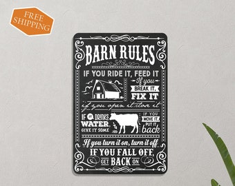Barn Rules Sign, Farmhouse Sign, Inspirational Signs, Farmhouse Wall Decor, Home Decor Gift, Farm Gifts, Gift For Her, Gift For Him