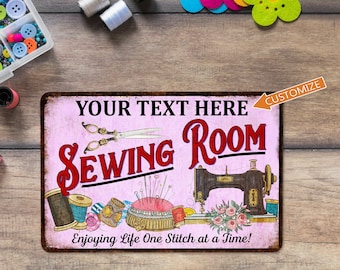 Custom Sewing Room Sign Craft Room Decor Sewing Wall Art Sewing Machine Quilting Embroidery Hand Made Sewing Gift For Her 108122002100