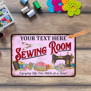 Custom Sewing Room Sign Craft Room Decor Sewing Wall Art Sewing Machine Quilting Embroidery Hand Made Sewing Gift For Her 108122002100