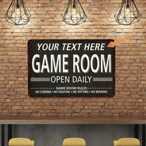 Personalized Game Room Sign Family Room Decor Rec Room Sign Poker Video Games Rustic Farmhouse Gamer Gift For Kids 108122002064