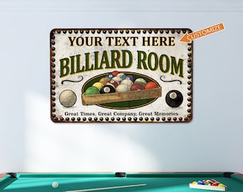 Custom Billiard Room Sign Pool Hall Decor Rec Room Sign Game Room Decor Pool Rustic Farmhouse 108122002057