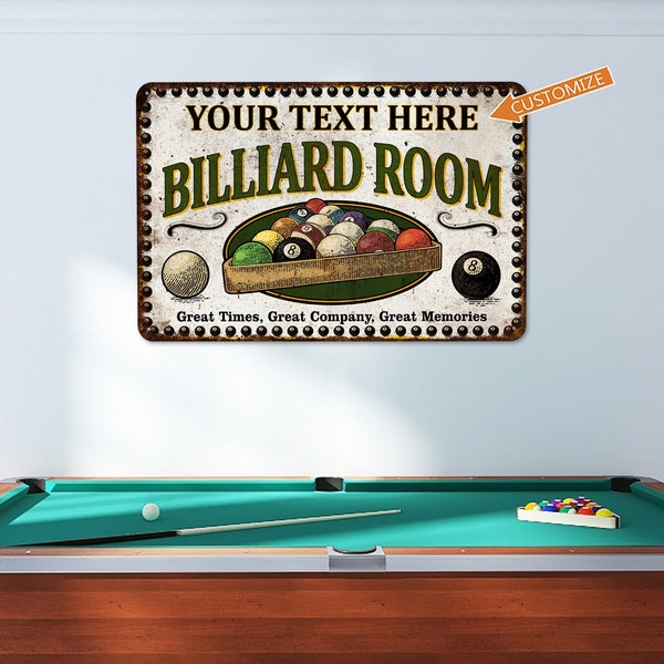 Custom Billiard Room Sign Pool Hall Decor Rec Room Sign Game Room Decor Pool Rustic Farmhouse 108122002057