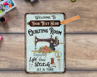 Personalized Quilting Room Sign Sewing Room Decor Quilt Making Wall Art Sewing Machine Gift For Her Mom Grandma She Shed 108122002108