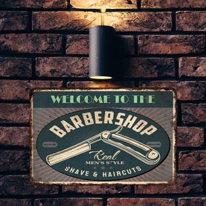 Barber Shop Metal Sign, Salon Decor, Business Sign