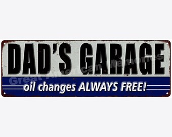 Download Dad's Garage Racing Flag Sign metal garage sign framed