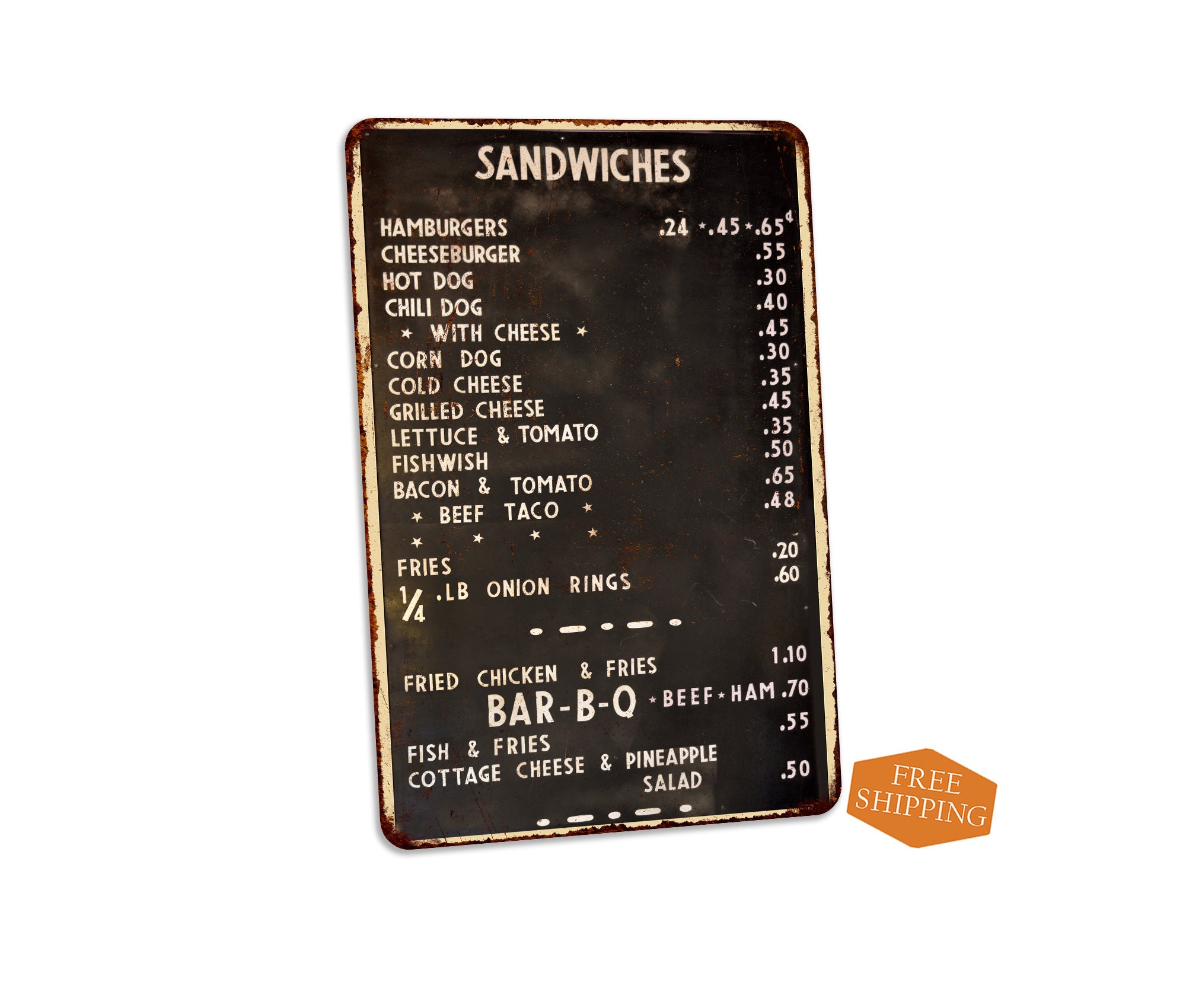 Sandwich Board Sign 1940's Diner Menu Sign Restaurant Decor Diner