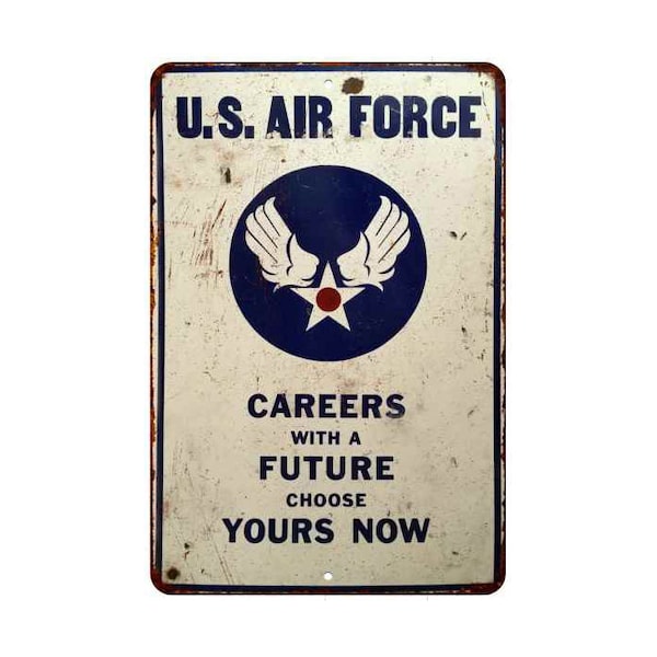 US Air Force Sign, Recruitment Career Poster, Vintage Looking Reproduction Air Force Sign, Militaria, Army Navy 108120067135
