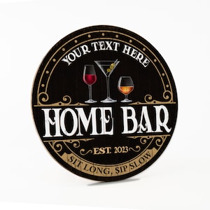 Personalized Bar Sign Home Bar Sign Custom Bar Sign Bar Decor For Home Bar Decor Wall Art Wood Bar Wall Decor Basement Bar B3-00140063001