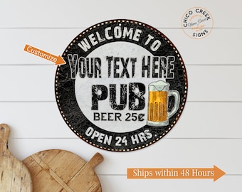 Personalized Pub Sign, Custom Bar Decor, Gifts For Him, Father's Day Gift, Man Cave Decor, Man Cave Sign, Custom Bar Sign, Pub Sign, Beer