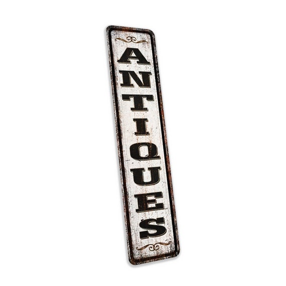 Antiques Sign, Vintage Shop Decor, Artifact, Heirloom, Sign Gift