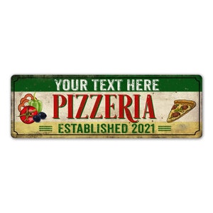 Personalized Pizza Kitchen, Your Name Custom Metal Sign, Restaurant Wall Decor Gift Kitchen Pizzeria Decor Chef Gift 106180097001