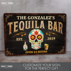 Custom Tequila Sign, Personalized Gifts, Tequila Gifts, Tequila Lover, Gift For Her, Gift For Him, Dia De Los Muertos, Home Bar Sign,Alcohol