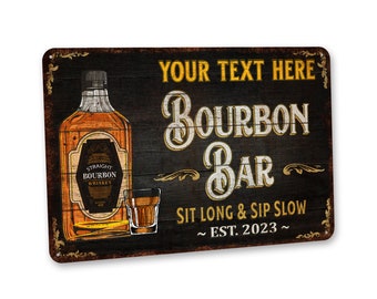 Custom Bar Sign Personalized Sign Bourbon Bar Sign Home Bar Decor Custom Gift For Dad Basement Bar Metal Wall Art Gift Father 108122002200