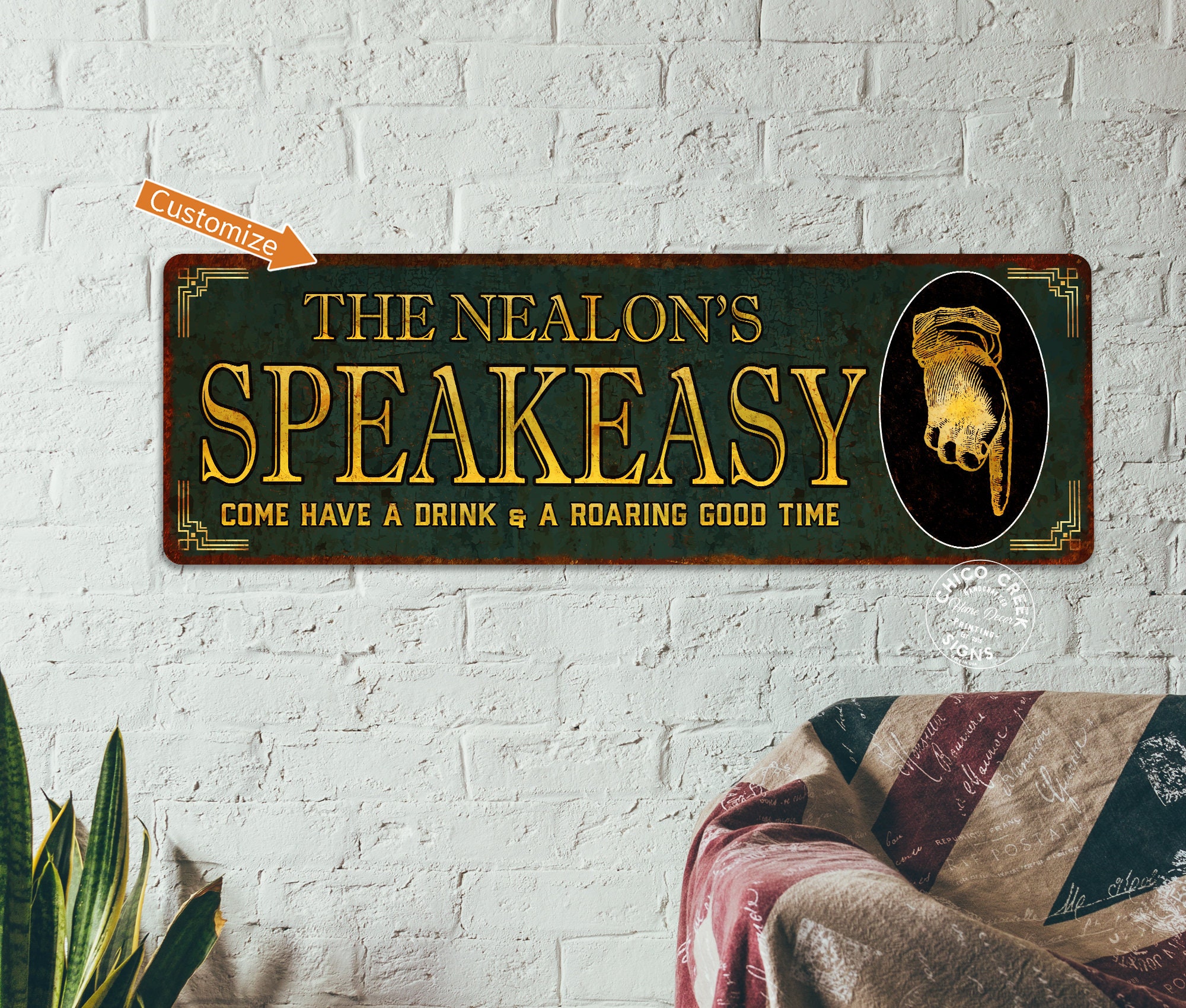 Personalized Speakeasy Home Bar Sign Rustic Distressed Pub Man Etsy