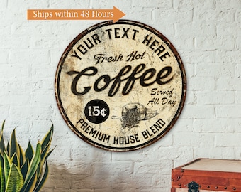 Enseigne Personnalisée Chico Creek Signs – Déco Café, Barista, Métal Beige