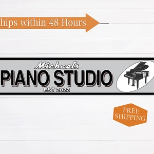 Custom Piano Studio Decor Sign, Music Studio Decor, Piano Sign, Band, Personalized Gift Sign Musician 104182002021