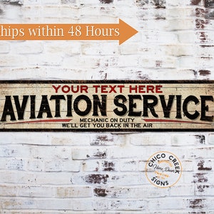 Custom Aviation Service Decor Sign, Personalized Air Port Sign, Airplane Mechanic, Plane Hangar, Air Force Pilot Gift Sign 104182002012