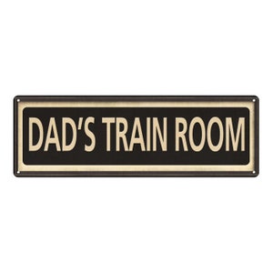 Dad&#39;s Train Room Sign, Vintage Looking Train Sign, Rustic Home Decor, Conductor Rail, Chic Wall Plaque 106180066023
