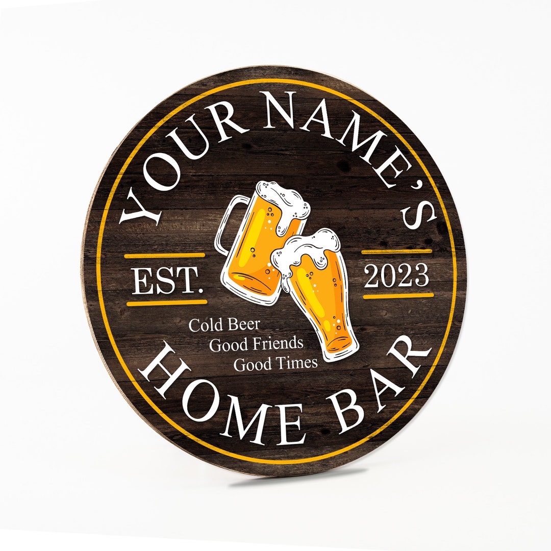 Home Bar Sign Personalized Sign Wood Sign Custom Bar Sign Beer Bar