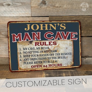 Personalized Man Cave Sign, Custom Sign, Man Cave Decor, Gift For Him, Fathers Day Gift, Man Cave Gifts, Decor For Him, Personalized Gifts