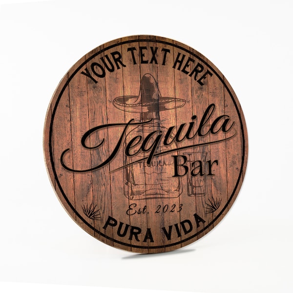 Personalized Tequila Bar Sign Wood Signs Pub Bar Man Cave Wall Décor Speakeasy Home Bar Grill Custom Sign Gifts For Dad B3-00140055001