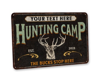 Custom Cabin Sign Hunting Camp Personalized Funny Hunting Decor Lake House Deer Hunter Gift Man Cave Decor Gifts For Him 108122002210