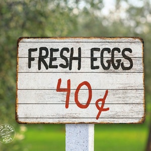 Fresh Eggs Sign Eggs 40 Cents Chic Vintage Looking Farmhouse Chicken Sign Farm Fresh Eggs Decor Chicken Coop Sign Eggs For Sale 108122001051