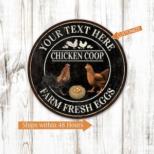 Personalized Chicken Coop Sign, Chicken Coop Decor, Chicken Lover Gift, Gift For Her, Gift For Farmer, Farm Fresh Eggs, Chicken Wall Art
