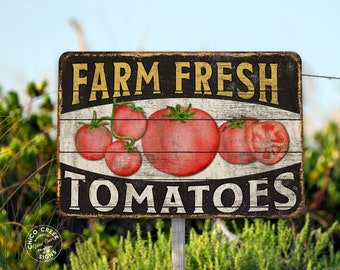 Farm Fresh Tomatoes Sign Farm Life Decor Tomato Wall Art Fresh Produce Fruit Stand Farmers Market Cherry Hot house 108122001061