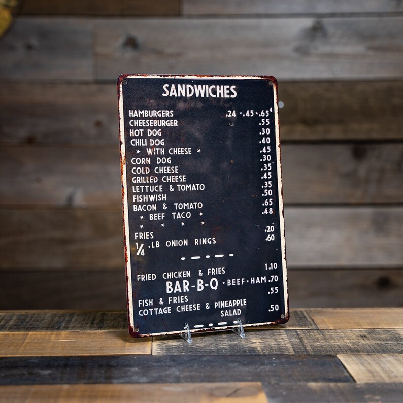 Diner Price List Vintage Looking Reproduction Metal Sign Etsy