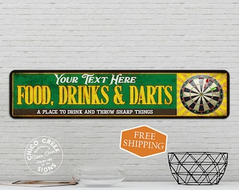 Custom Dart Room Sign, Personalized Sign, Dart Board, Metal Sign, Billiard Room, Gift For Him, Gift For Her, Dart Lover, Man Cave Sign