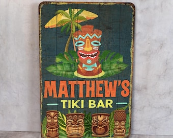 Custom Tiki Bar Sign, Personalized Gifts, Custom Bar Sign, Gift For Him, Gift For Her, Restaurant Sign, Tiki Hut, Alcohol Sign, Outdoor Sign