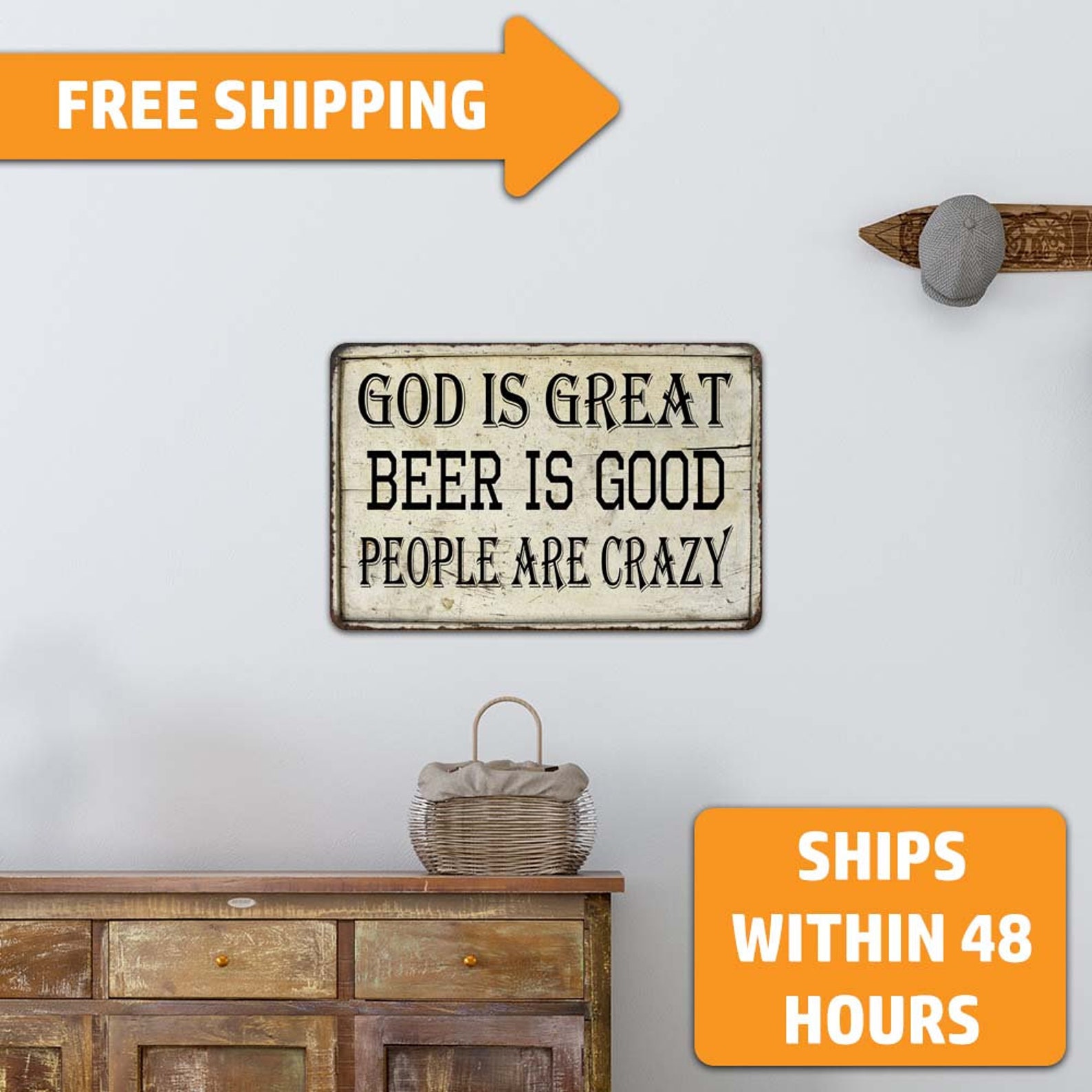 Beer God Sign Scripture Decor GOD is Great Beer is Good Etsy