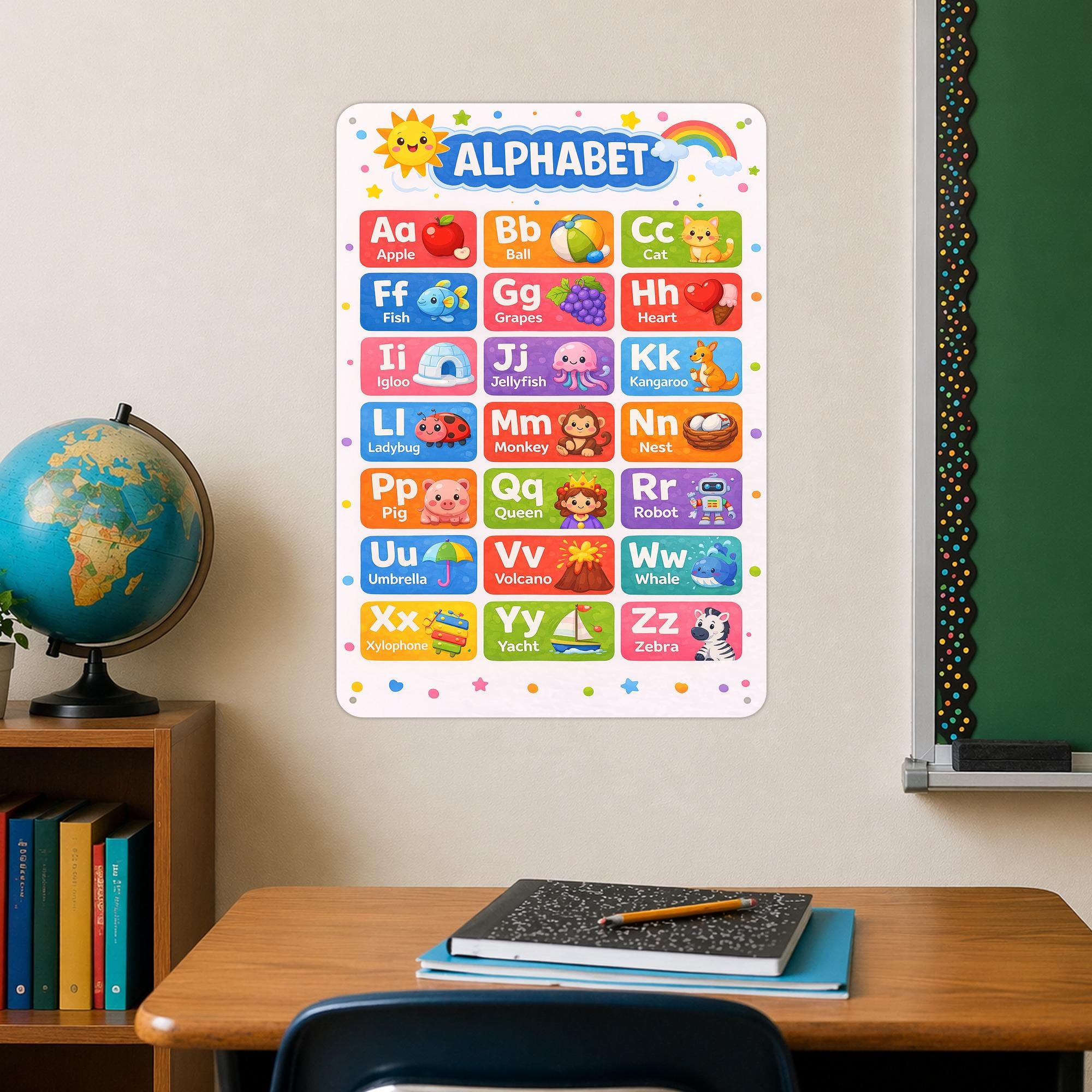 Alphabet Sign, Classroom Alphabet Chart, ABC Wall Decor, Preschool ...